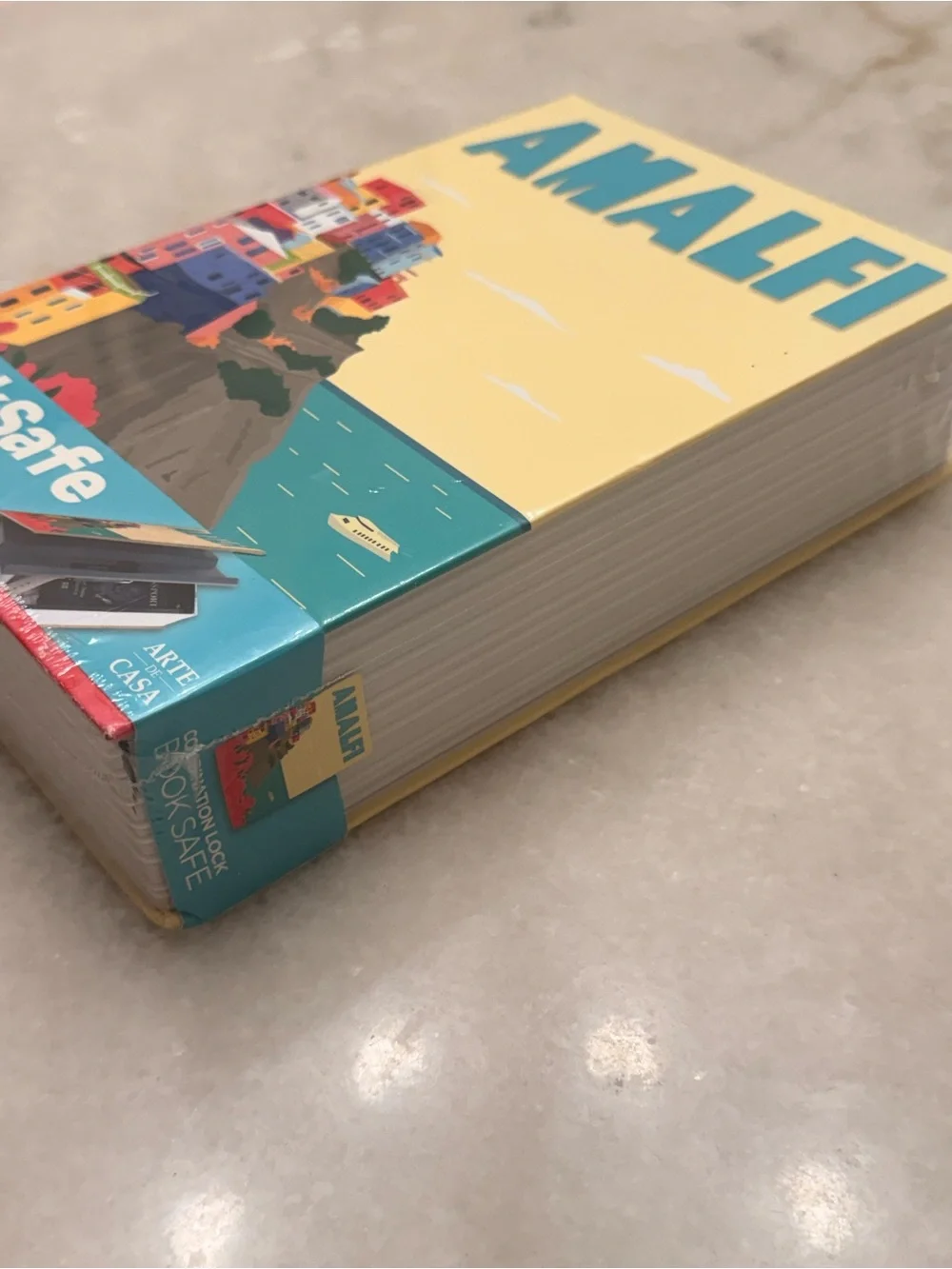 Amalfi BookSafe Hidden Storage Safe - Yellow/Blue Stash Box